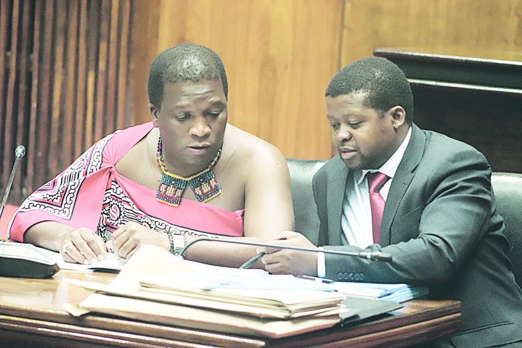 PAC Chairperson MP Madala Mhlanga and AG Timothy Matsebula