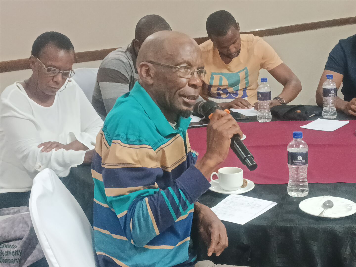 Mandla Ntjakala from Eswatini Consumer Forum making his submissions during the meeting.
