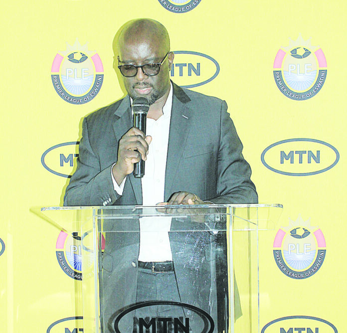 MTN Eswatini CEO Wandile Mtshali reveals the new sponsorship package. (Pics: Mgcini Dube)