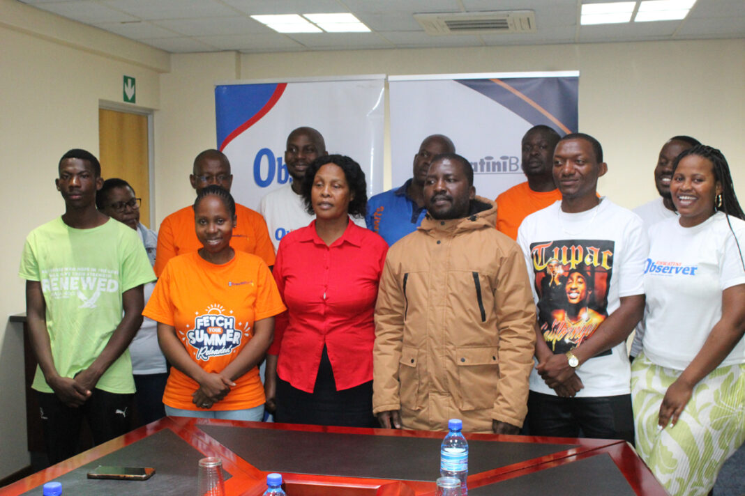 IMG_6514 Winners of the cashback competition with the Eswatini Observer and EswatiniBank team.