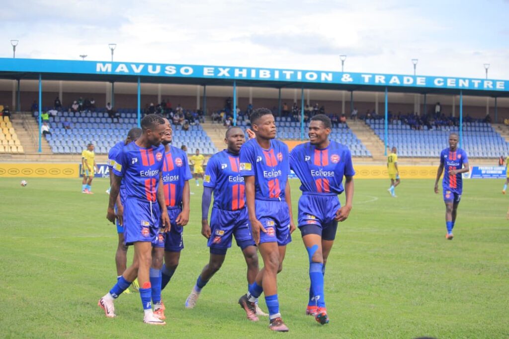 Mbabane Swallows players celebrate.