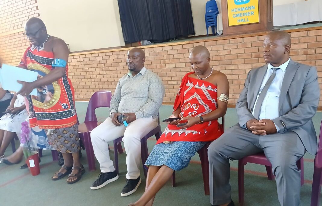 The TSC chairman making his remarks during his tour of SOS High School.