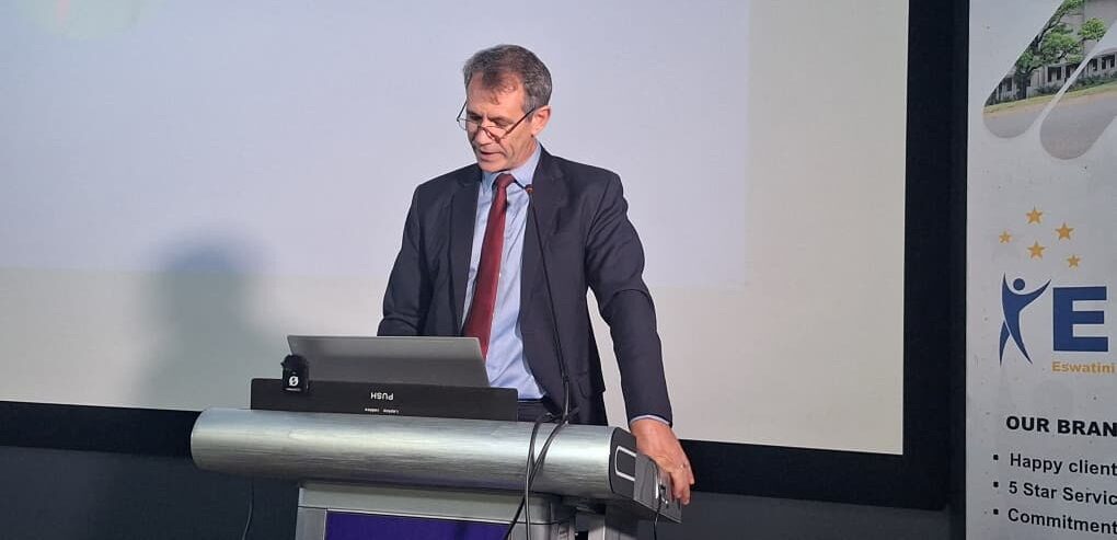 Minister of Finance Neal Rijkenberg at the stakeholder briefing at the ERS Headquarters in Ezulwini.