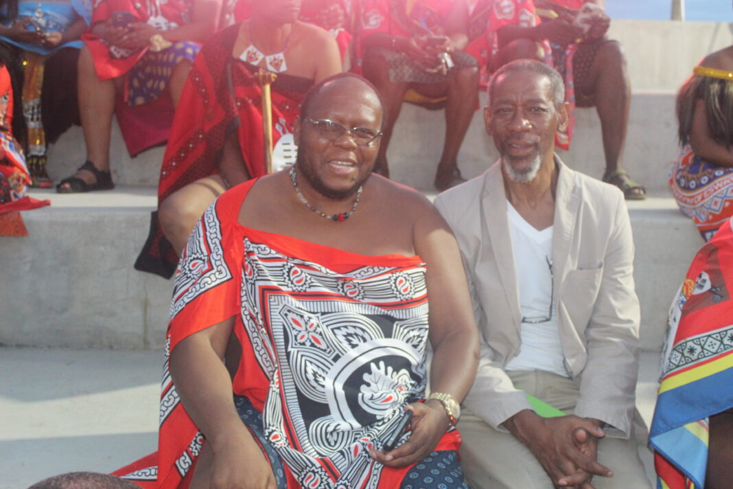 Chief Inspector of Primary Schools Dr Thami Dlamini with South African actor Luthuli Dlamini at the Buganu Festival.