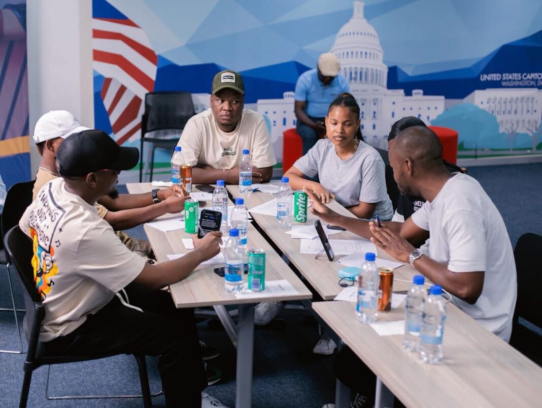 Creatives engaging in discussions.