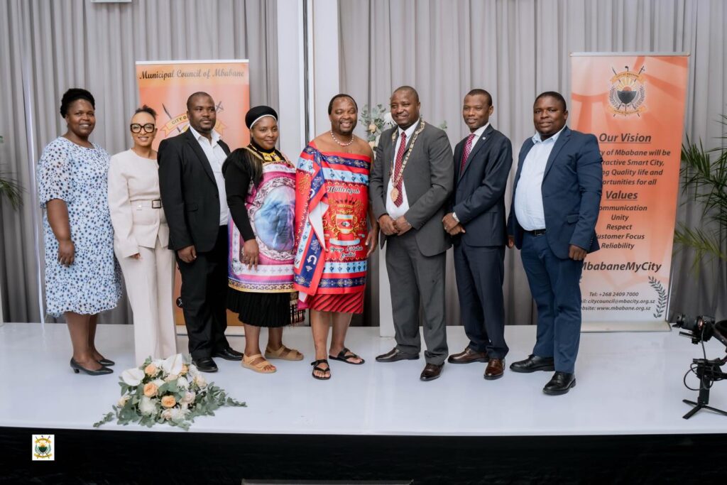 Municipal Council of Mbabane CEO Gciniwe Fakudze with Ministers Appolo Maphalala and Sikhumbuzo Dlamini, together with Mbabane East MP Welcome Dlamini and other stakeholders after the signing of the MoU on Thursday.
