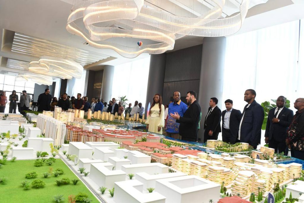 His Majesty King Mswati III tours the massive Sea Breeze Resort and Residences project in Azerbaijan, exploring world-class tourism and residential development.