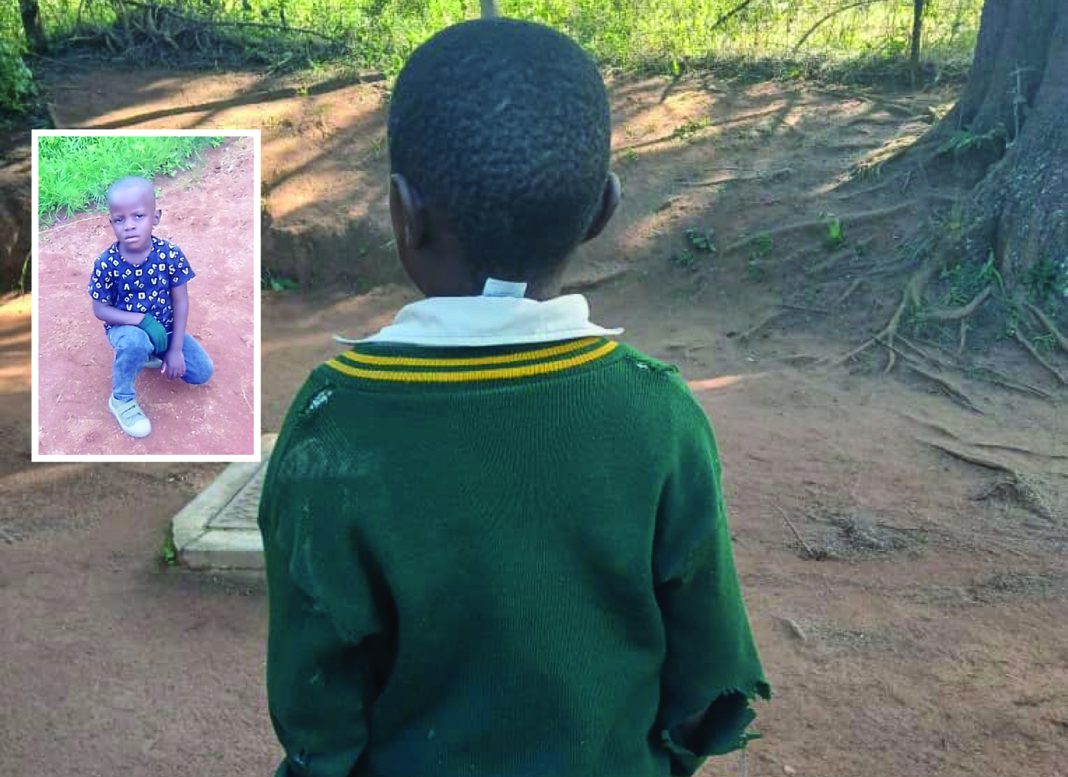The seven-year-old learner who tried to untie the noose around his classmate's neck, but without success since it was already tight. (inset) The late Linemandla Gama (seven).