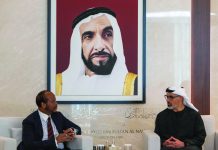 King, Abu Dhabi crown Prince discuss enhancing ties His Majesty King Mswati III was welcomed by Abu Dhabi Crown Prince Sheikh Khaled bin Mohamed bin Zayed Al Nahyan at the United Arab Emirates yesterday.