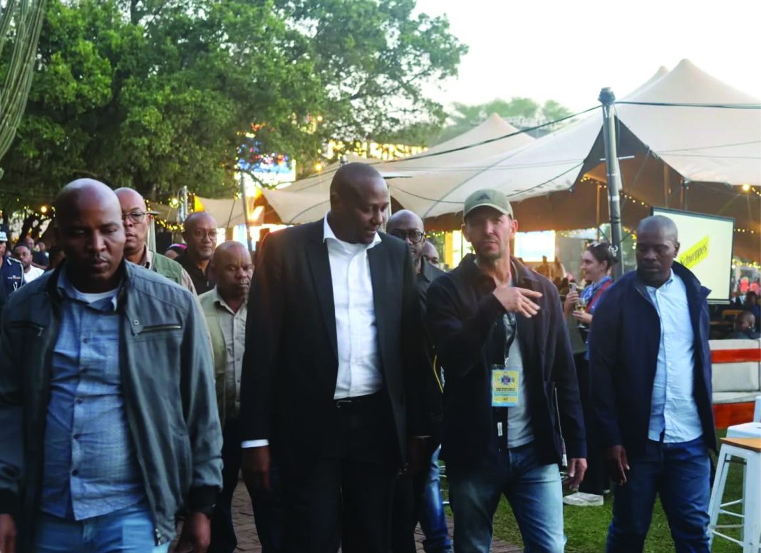 PM Prime Minister Russell Dlamini touring different stalls at the Bushfire Festival.