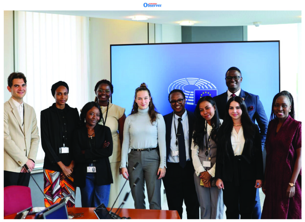 Sbuuuu Journalist Sibusiso Dlamini and fellow participants in the European Union VisitorsnProgramme (EUVP) with the youngest Member of the European Parliament, 25-year-old Lena Schilling.