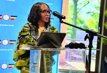 ‘Modern air infrastructure key to trade, economic expansion’ ESWACAA Director General Andile Mtetwa-Amaeshi making her remarks at the event.