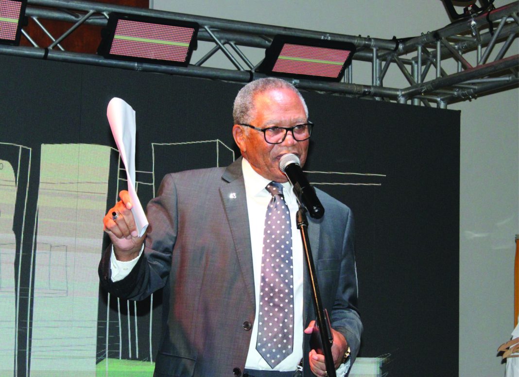 DPM Shiselweni Regional Administrator Themba Masuku making his remarks during the event held at Royal Villas on Saturday night. (Pics: Nokuphila Haji