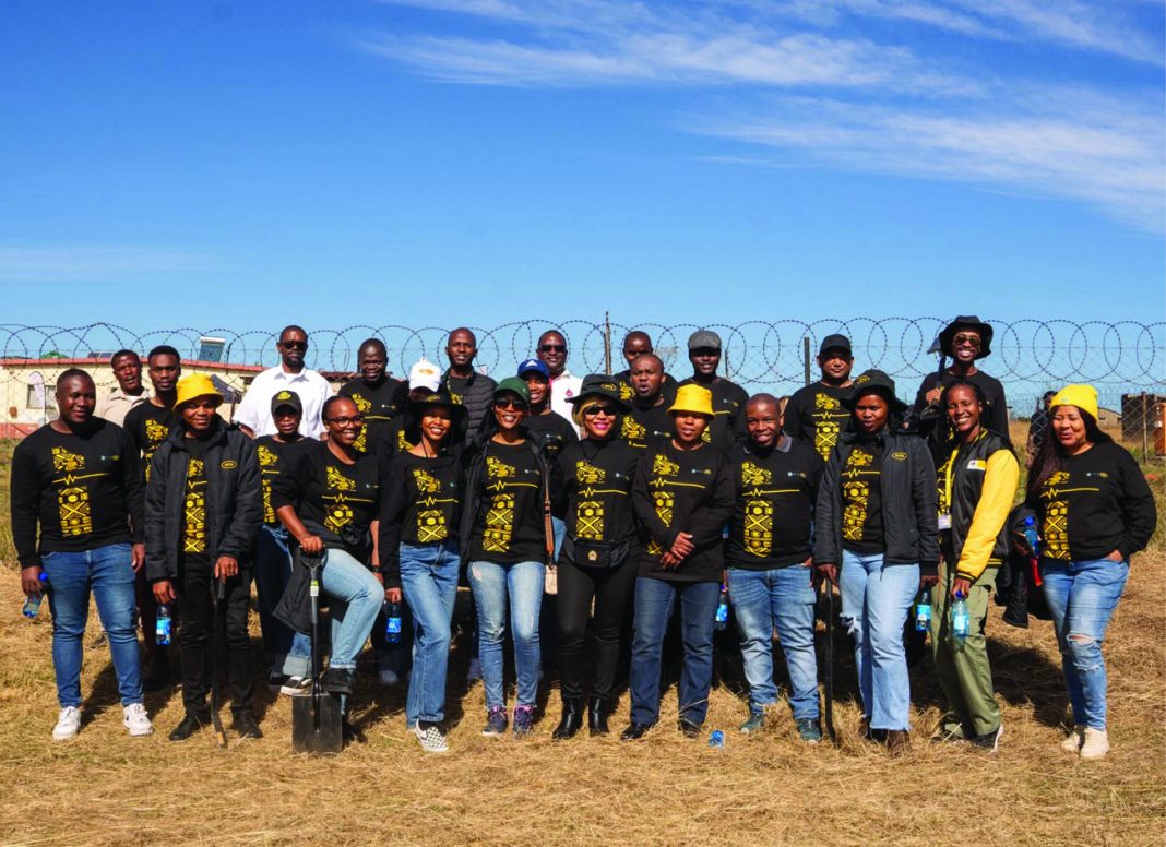 Group photo of the MTN employees during the 21 days of Yellow Care visit to Musi Clinic.
