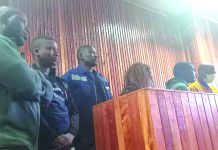 MATSAPHA BUSINESSMAN MURDER: Gory details emerge in court Sipho Zikalala, Lindokuhle Shawn Dlamini, Bongiwe Nokuphila Nhlabatsi, Selby Sgaga Dlamini, Nkosinathi Ngozwane and Njabulo Magagula in the accused’s dock. They appeared before Judge Bonginkhosi Magagula in connection with the murder of Matsapha businessman Sifiso Simelane in 2024.