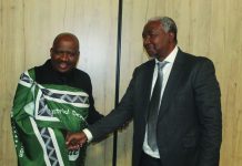 SACU explores value chains to boost regional growth Under Secretary in the Ministry of Commerce, Industry and Trade Phesheya Dube with SACU Task Team Chairperson Sibu Khumalo during the official opening of the SACU Task Team on Automotive and Mineral Beneficiation at the Happy Valley hotel yesterday.