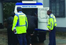 ‘My partner was in labour’ Drink-drivers boarding a police van.