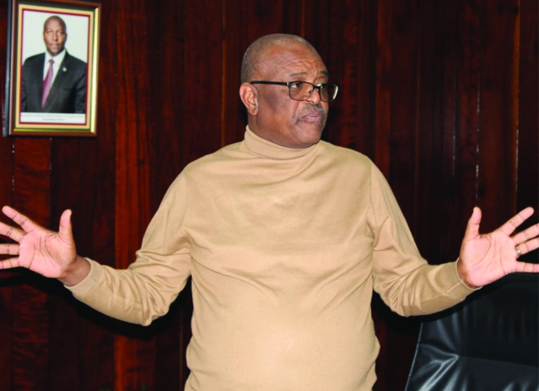 Biggest Braai Philani Maswati Charity Organisation Chairman, Lutfo Dlamini gestures as he makes his presentation.