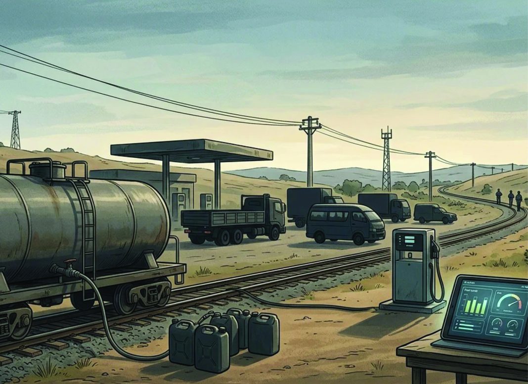Illustrative Image: Eswatini Railways has revealed that major commercial operators, including fuel stations and transport companies, were among the biggest buyers of stolen diesel following investigations into fuel theft syndicates. [Generated with Abacus.AI]