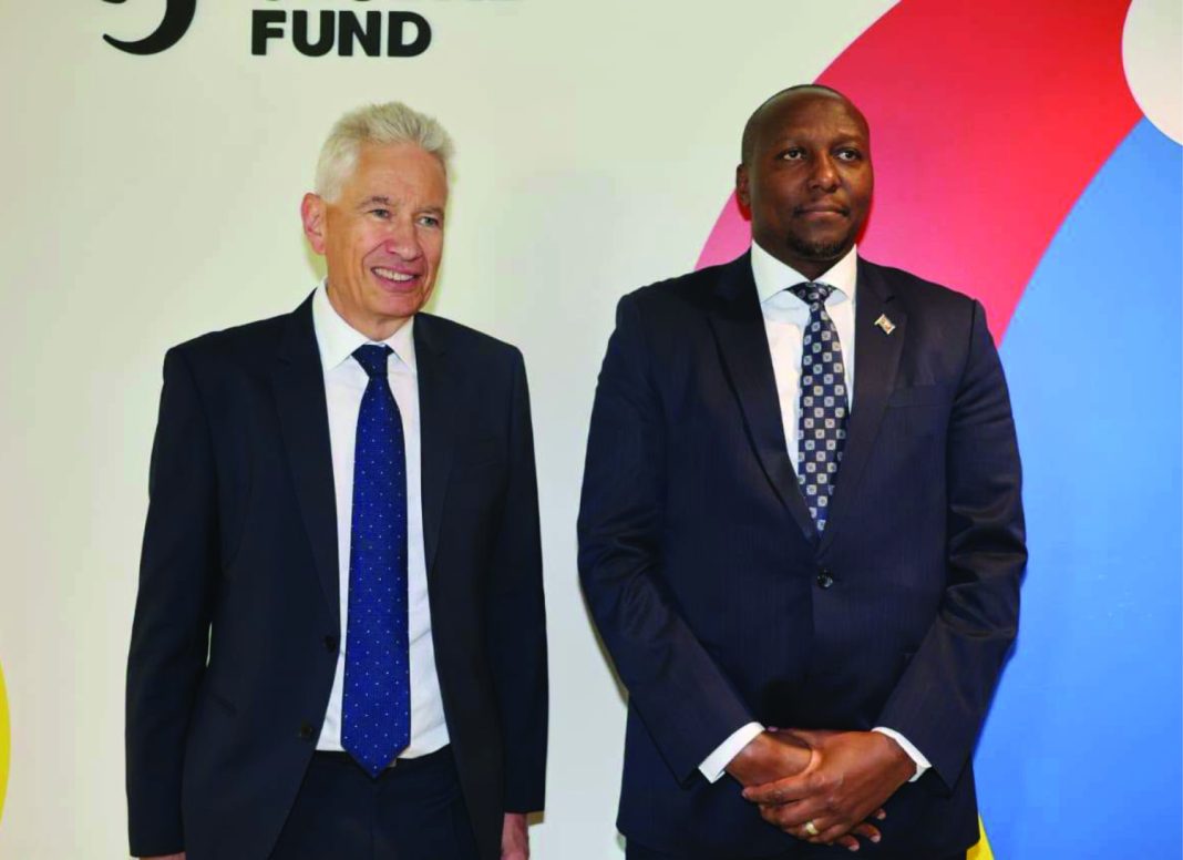 PM Global Fund's Head of Grant Management Mark Edington and Prime Minister Russell Mmiso Dlamini during their meeting at the Global Fund Headquarters in Geneva, Switzerland. (Courtesy pics)