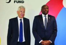 Eswatini hailed for combating HIV, TB Global Fund's Head of Grant Management Mark Edington and Prime Minister Russell Mmiso Dlamini during their meeting at the Global Fund Headquarters in Geneva, Switzerland. (Courtesy pics)