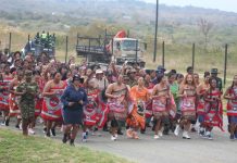 Excited Imbali march 6km in song, dance